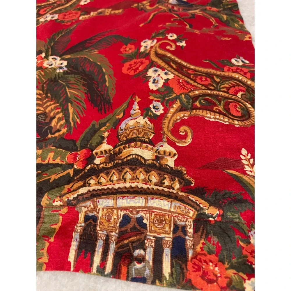 Pottery Barn Pillow Shams Set of 2 23.5 Euro Spice Route Chinoiserie Red Square